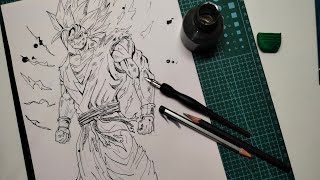 Goku manga drawing,  easy step by step. How to draw Goku manga. #naruto #drawing #art #goku