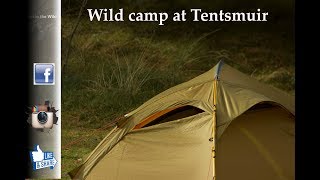 Wild camping in Tentsmuir Forest, bushcraft cooking steak and mushrooms, hiking Scotland