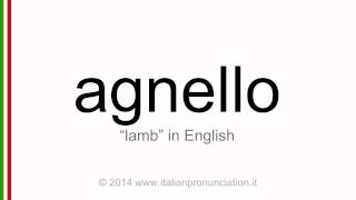 Correct italian pronunciation of agnello, lamb