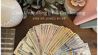 BILL EXCHANGE | $1108 Cash Unstuffing | June Bill Condensing | Dave Ramsey Inspired