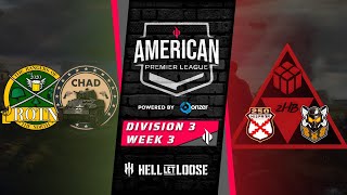 HELL LET LOOSE - APL Division 3 Week 3 | ROTN/CHAD vs. 2HB| Stream Carentan