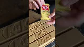 The Most ASMR Giant Gold Kit Kat Chocolat Bar Satisfying #shorts