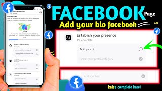 establish your presence facebook // add your bio facebook page