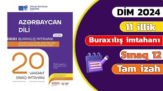 DİM 20 variant sınaq 12.Buraxılış imtahanı.Azərbayacan dili.11-ci sinif