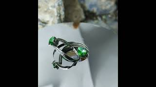 Natural Demantoid on sterling silver 925 ring