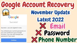 How To Recover Gmail Account November New Update 2022 | Gmail Account Recovery Within 5 Seconds