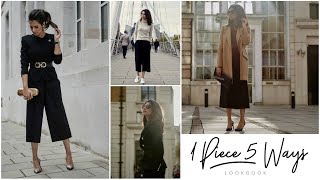 HOW TO: STYLE CULOTTE TROUSERS | 1 piece 5 Ways Fashion Transformation Lookbook | JASMINA PURI