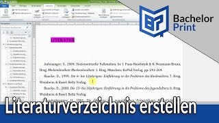 LITERATURVERZEICHNIS ERSTELLEN | Bachelorarbeit & Hausarbeit ~ Word