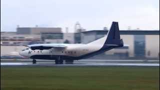 Shovkoviy Shlyah Airlines Antonov AN-12BP takeoff at Airport Bremen 30.10.2012