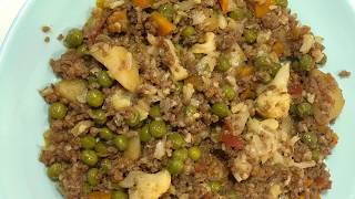 Veg kheema masala | qeema mix vegetables | mutton qeema and vegetable