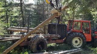 Valmet 605 loading timber