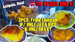 ₱75 FRIED CHICKEN (2pcs.) w/ UNLI RICE and UNLI GRAVY | 100kgs ubos in 2hrs | Food Hug: The Fam Vlog