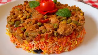 أسرع وأطيب طبخة صدر الدجاج مع الأرز الملون راح تعتمديها بالعزائم والضيوف الفجأه