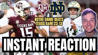 INSTANT REACTION: 7 Notre Dame OUTLASTS 20 Texas A&M in a NIGHT TIME NAILBITER | CFB Week 1