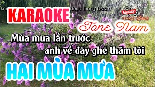 Hai Mùa Mưa Karaoke | Tone Nam | Karaoke Nhạc Sống Sóc Trăng