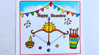 Dussehra drawing/Dussehra festival drawing/happy Dussehra drawing/easy Dussehra drawing/navratri