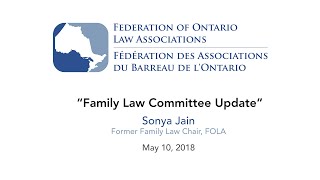 Sonya Jain, former Family Law Chair, FOLA