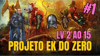 TIBIA - PROJETO EK DO ZERO #1 LVL 2 AO 15, QUEST LEGION HELMET + AMAZON CAMP VENORE