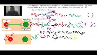 1-D Elastic Collision Solution, 2 Unknowns Velocities