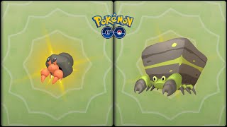 Pokemon Go: Evolving Shiny Dwebble into Shiny Crustle