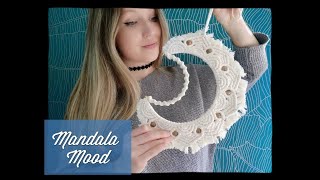 Croissant de lune type mandala - Macramé