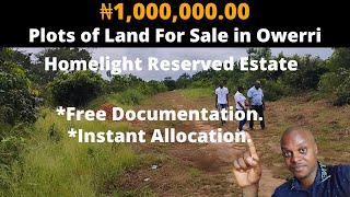 ₦1M($1,428)Plots of Land For Sale in Owerri/Homelight Reserved Estate lands for Sale in Owerri.