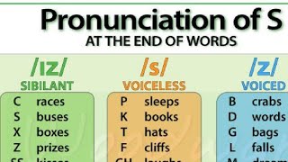 The pronunciation of "S" sound at the end of words in English.. /s/ /z/ /iz/ sounds