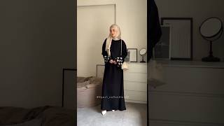 Abaya hitam motif simple buat daily