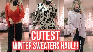 CUTEST WINTER SWEATERS TRY-ON HAUL | Arika Sato