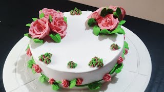 Kulfi Falooda Flavour Cake | Basic Floral Theme Cake🌹🌿