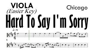 Hard To Say I'm Sorry Viola Sax Easier Key Sheet Music Backing Track Partitura Chicago