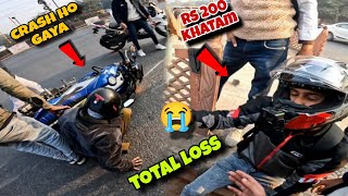 Live crash 🤕 RS 200 💔 total loss accident Ho Gaya bike crash mujhe kya hua 😵