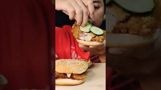 BURGER SATAY [KFC], Aku Tambah Cheese Baru Padu #burgersatay #satayburger #kfc #mukbang #asmr #short