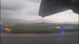 Plane take off scene from Tribhuvan International Airport Kathmandu Nepal