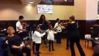 Beginning Orchestra students at Barnes and Noble