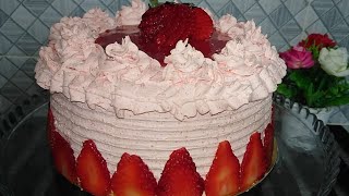 عندك الفريز🍓 اجي تشوفي الكيك🎂 لتقدري تصاوبي بيه❤ و في المقلاة بلا فرن👌