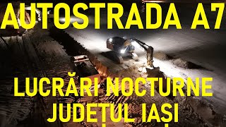 Stadiu Noduri, Autostrada A7, Lucrări Nocturne în Județul Iași, Aproape de Pașcani, UMB [13.05.2024]