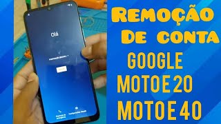 Como tirar, Como remover conta Google Moto e20,Moto e40 (ATUALIZADO).