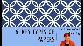 Literature review 6 - Key types of papers