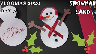 Handmade Christmas Snowmen card | DIY Christmas card idea | Simple and cute