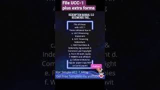 File UCC-1 plus extra forms for more asset protectton. #debtduscharge #ucc-1