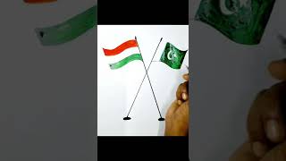 #India v/s Pakistan flag drawing  #shorts #viral #easy