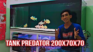 Harga dan Spek Tank Predator 200x70x70 full 12 ml Asahi mas Gosok Halus || Aquarium jepit / tabok