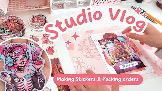 🌷STUDIO VLOG 05🌷// Making Stickers & packing orders