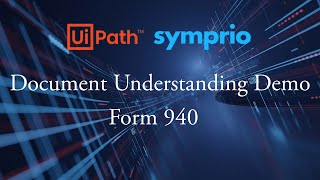 Tax Form 940 Document Understanding UiPath Symprio Demo