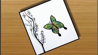 Best free time drawing | butterfly drawing | corner  design |