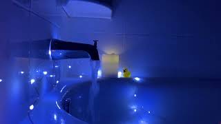 Bathtub Filling ASMR // Full Pressure Water Running in Blue Light 1 Hour Loop