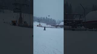 Movie-like experience of snowing in Borovets, Bulgaria