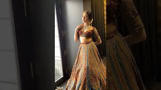 beautiful Indian Bride full dress ready before her marriage function | Manish Malhotra Outfit Lehnga