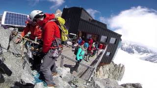 Cosmiques hut and the nearby ridge, Chamonix